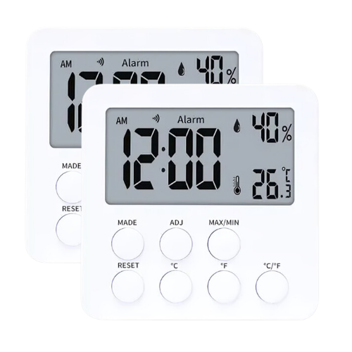 Agro Enviro Tests Thermometer Hygrometer with Alarm Clock