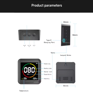 Digital Noise Detector with LCD Screen and Temperature Humidity Sensor - Agro Enviro Tests