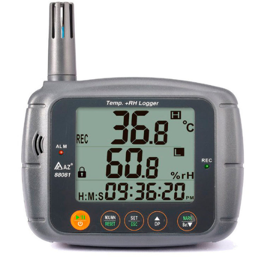 Wall - Mounted Temp and Humidity Data Logger with Digital Display - Agro Enviro Tests