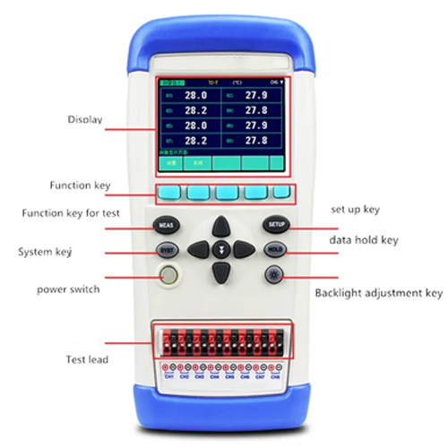 Agro Enviro Tests Handheld 8 Channels Temperature Data Logger Meter With ARM Micro Processor
