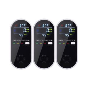 CO and Natural Gas Detector 4-in-1 Plug in Alarm Temp Humidity Monitor – Agro Enviro Tests