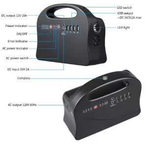 200 W/300 W/600 W AC Portable Power Station Generator With Solar Battery - Agro Enviro Tests