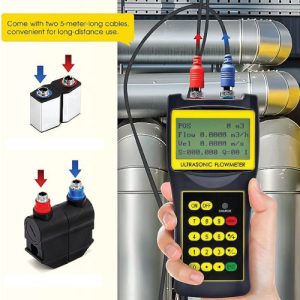 Agro Enviro Tests River Water Measuring Handheld Type Ultrasonic Flow Meter With Clamp On Holder Exterior Sensor